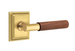 Emtek Select T Bar Dark Walnut Lever Wilshire Rosette